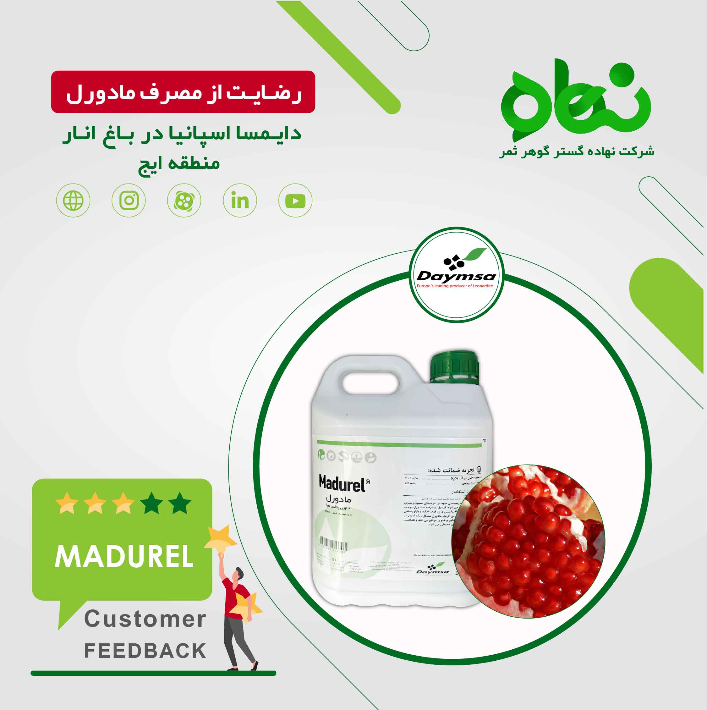 رضایت مشتری از مصرف مادورل